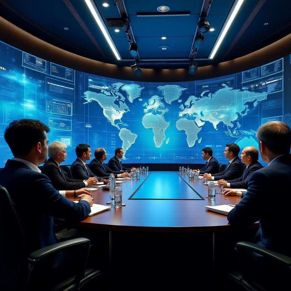 Reunión de liderazgo con clientes internacionales